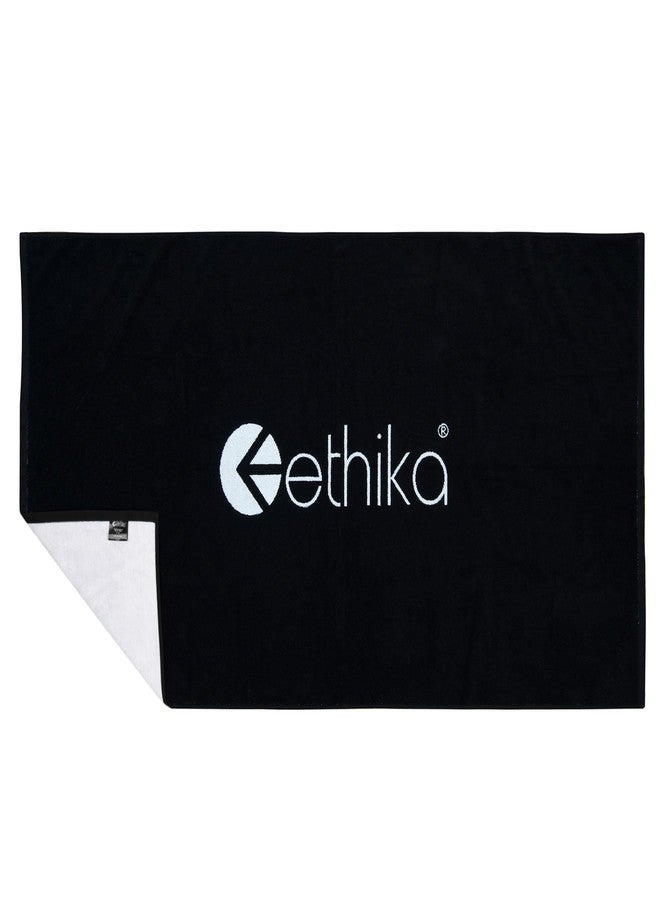 Ethika Beach Towel, Oversized 36” x 64”, Absorbent Cotton Terry Fabric, Soft & Durable 100% Cotton, Lifestyle Travel & Pool Essential (Black) - Image 1