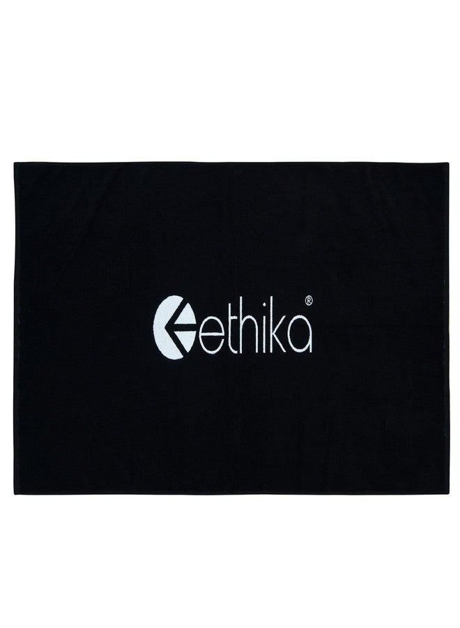 Ethika Beach Towel, Oversized 36” x 64”, Absorbent Cotton Terry Fabric, Soft & Durable 100% Cotton, Lifestyle Travel & Pool Essential (Black) - Image 3