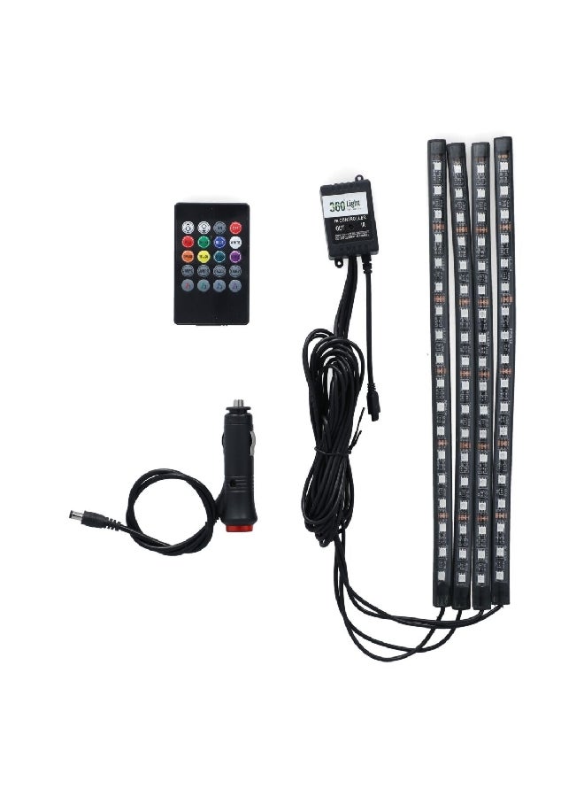 Conpex Durable LED Decorative Atmosphere Strip Light for Car Interior Black 32 cm RGB32CM-1-4RF - Image 3