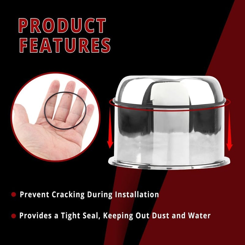 RTRHINOTUNING 4 Pack 3 Inch Wheel Center Caps - Plastic Push Thru for Weld Racing Hub 5 Lug Wheel - Image 3