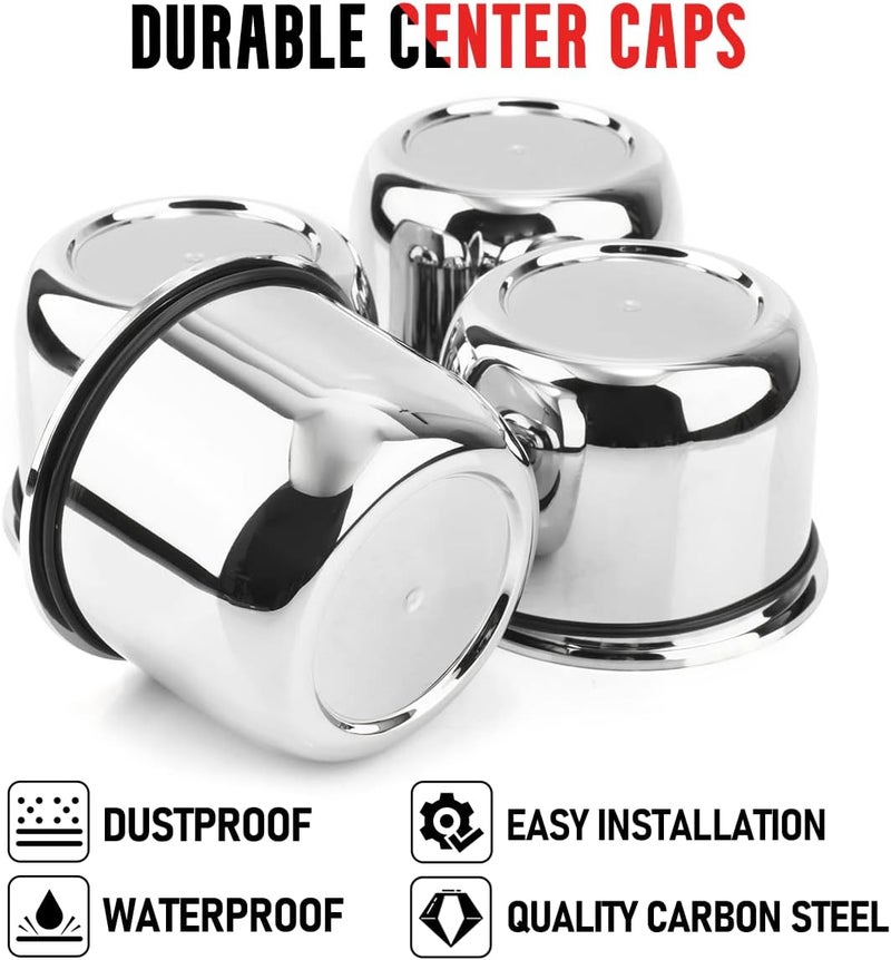 RTRHINOTUNING 4 Pack 3 Inch Wheel Center Caps - Plastic Push Thru for Weld Racing Hub 5 Lug Wheel - Image 4