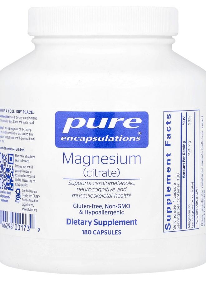 Magnesium (Citrate) 180 Capsules