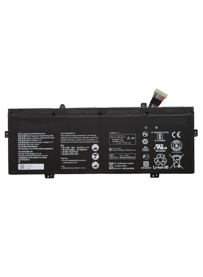 بطارية بديلة للكمبيوتر المحمول HB4593R1ECW 56.3Wh لجهاز Huawei Matebook X Pro i7 Mach-W29 2019 MACH-W19B MACH-W29C KPL-W00 KLV-W19 VLT-W60/50 MagicBook i5 8250U i7 8550U R5 2500U Series 7.6V 7410mAh - Image 1