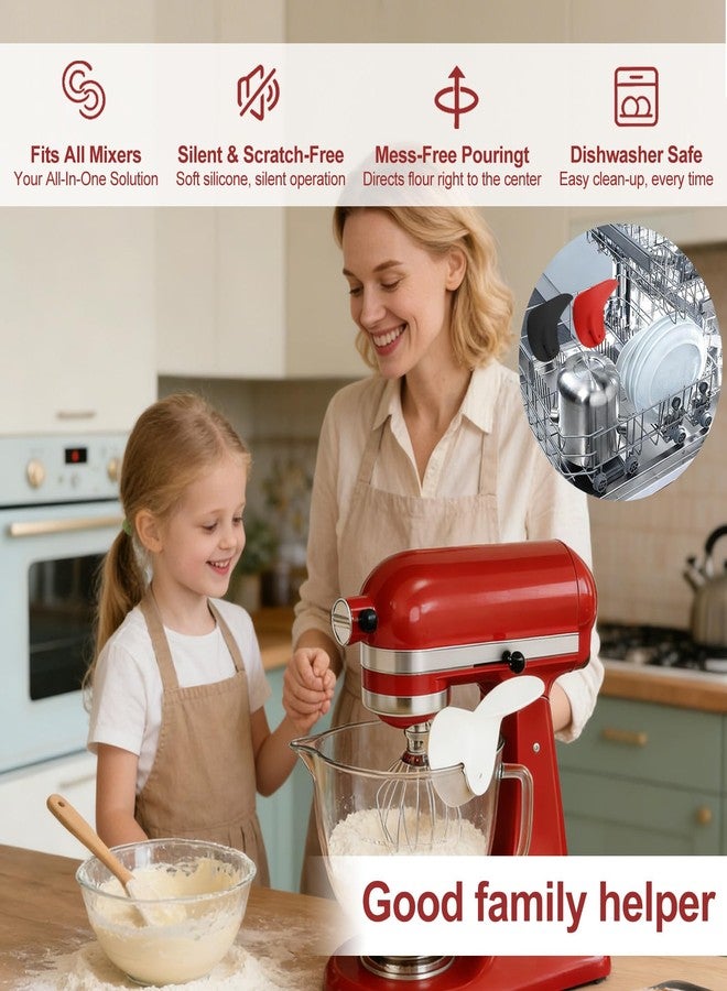 OGNWFUNK Flour Funnel for KitchenAid Mixer - Easy-Clean Silicone Flour Funnel, Anti-Splash Pour Guard Compatible with KitchenAid Tilt-Head Mixers, Universal Fit for Most Stand Mixers, No-Mess Baking Tool,Black - Image 5