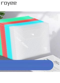 Royee File Folders, 10 PCS Plastic Envelopes, Plastic Folders, A4 Document Folder, File Folder Clear File Bags Pouch for Learning Business Work Data Information Storage Bag (Mixed Color Style)  - Image 3