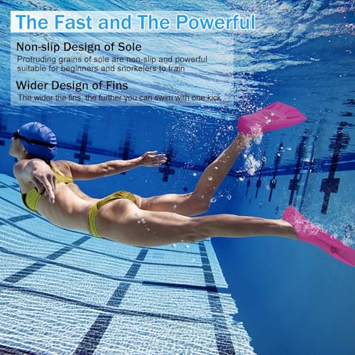 Gintenco Swim Fins, Kids Swim Training Fins for Lap Swimming, Travel Size Flippers with Mesh Bag, Silicone Swimming Fins for Kids Teens Adults Women Men - Image 4