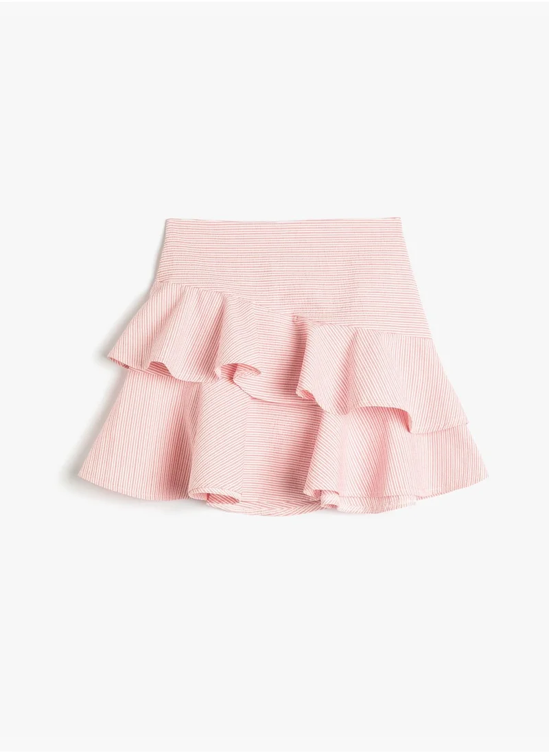 KOTON Skirt Tiered Cotton Blend