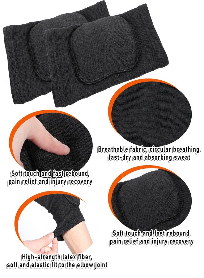 LIQWEI 1 Pair Volleyball Elbow Pads, Black Arm Brace Ventilate Sport Elbow Protector Strap, Breathable Elbows Pads Arm Pad With Padded Soft Support Cushion for Men and Women Basketball - Image 3