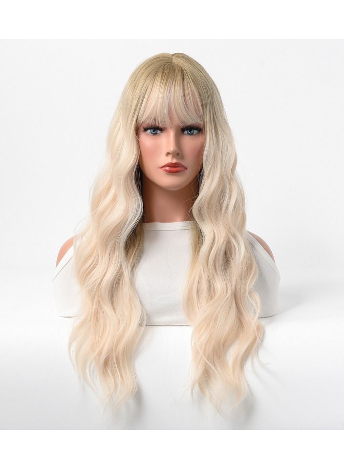 إستيل شعر مستعار طويل مجعد شعر مموج كبير متوسط ​​طويل غطاء رأس كامل أشقر بني فاتح 3 - Image 1