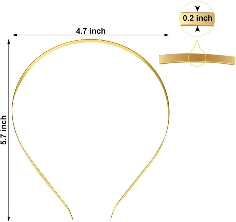 WILLBOND 24 Pieces Smooth Metal Headbands Blank Metal Headbands 2 Colors DIY Craft Wire Frame Hairband for Men Women Hair Accessory - Image 2