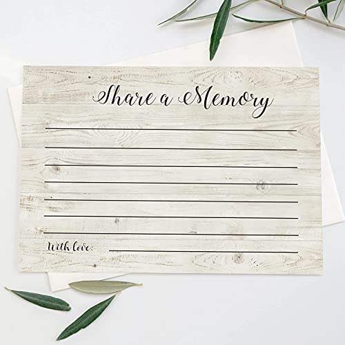 TENTADO Share A Memory Cards, 50 Rustic Wood Cards and Sign for Wedding, Birthday, Celebration of Life, Funeral, Retirement, Graduation, Life Memories, Guest Book Alternative Advice Game. - Image 5