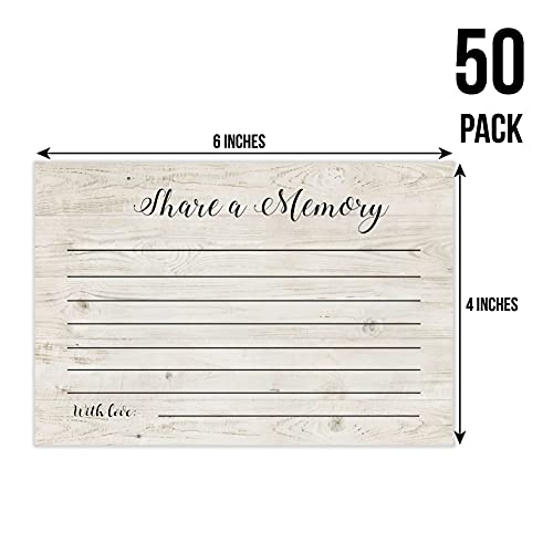 TENTADO Share A Memory Cards, 50 Rustic Wood Cards and Sign for Wedding, Birthday, Celebration of Life, Funeral, Retirement, Graduation, Life Memories, Guest Book Alternative Advice Game. - Image 4