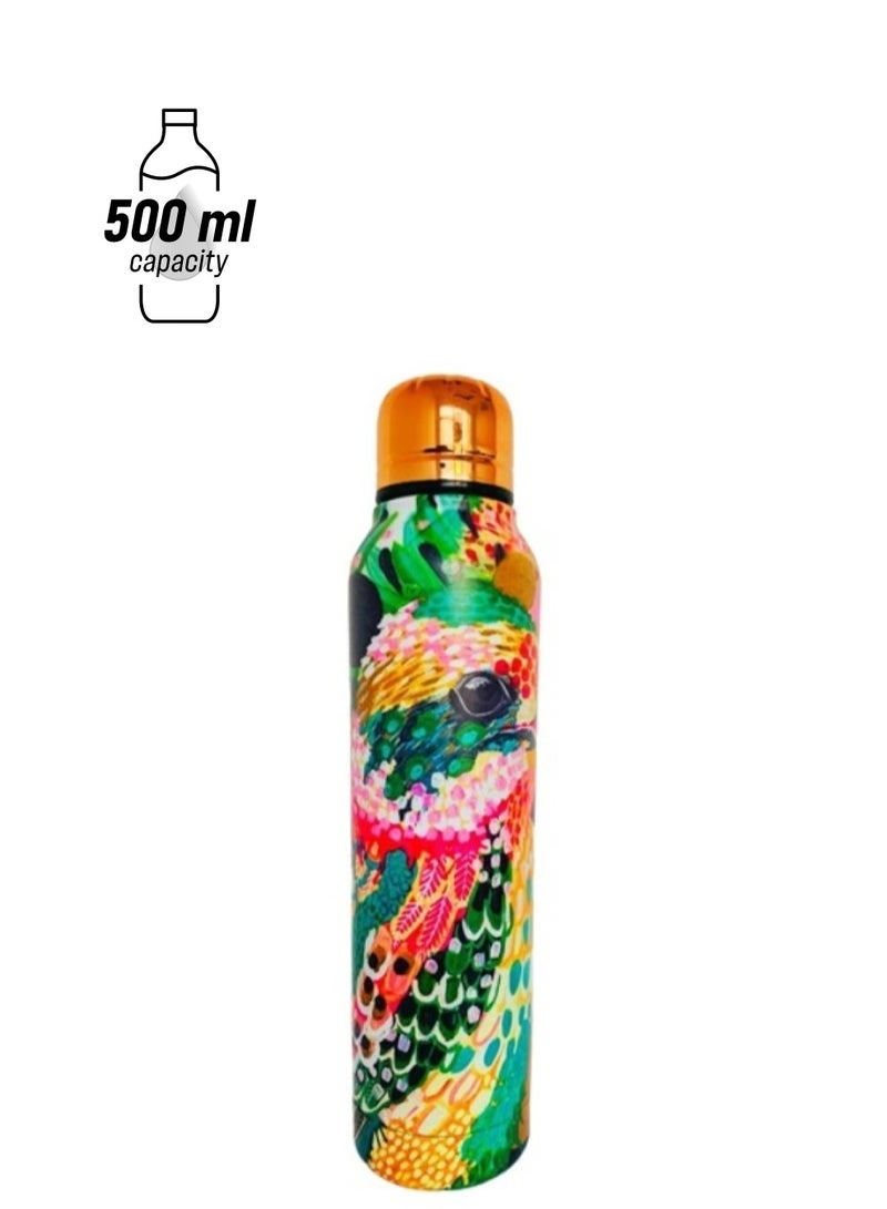 ALLKING Artistic Stainless Steel Drink Bottle with Rose Gold Cap - Image 1