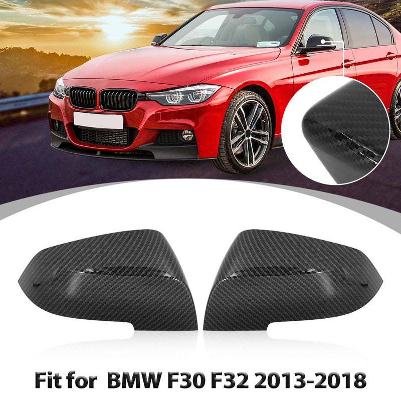 X AUTOHAUX X AUTOHAUX Pair Car Exterior Rear View Mirror Cover Housing Door Wing Mirror Covering Cap Carbon Fiber Pattern for BMW F30 F32 2013-2018  - Image 2