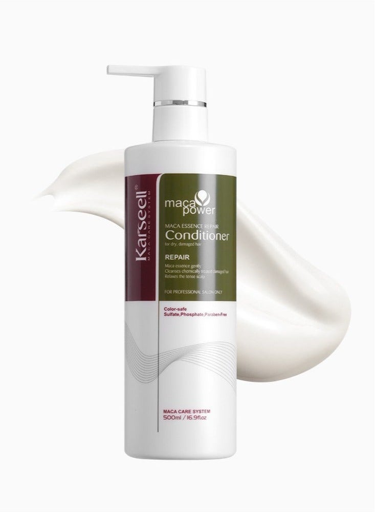 كارسيل بلسم الشعر كارسيل بلسم الشعر بزيت الأرغان العضوي كريم علاج ترطيب عميق للشعر الجاف المصبوغ التالف 500 مل - Image 1