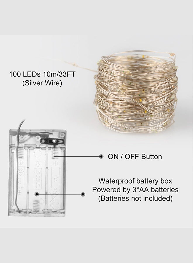 Tersely Fairy Christmas Diwali Ramadan Lights Battery Operated,10M/33ft/100LED Colourful String Light,Waterproof Battery Case, Indoor Outdoor Lights for Xmas Tree Wedding,Halloween,Party,Garden Decoration(Colourful) - Image 3