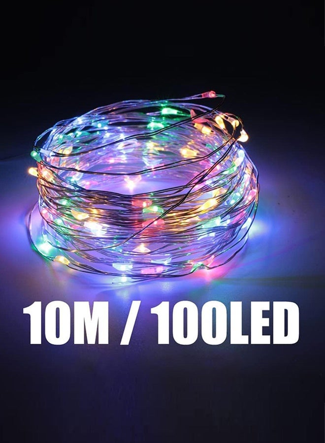 Tersely Fairy Christmas Diwali Ramadan Lights Battery Operated,10M/33ft/100LED Colourful String Light,Waterproof Battery Case, Indoor Outdoor Lights for Xmas Tree Wedding,Halloween,Party,Garden Decoration(Colourful) - Image 2