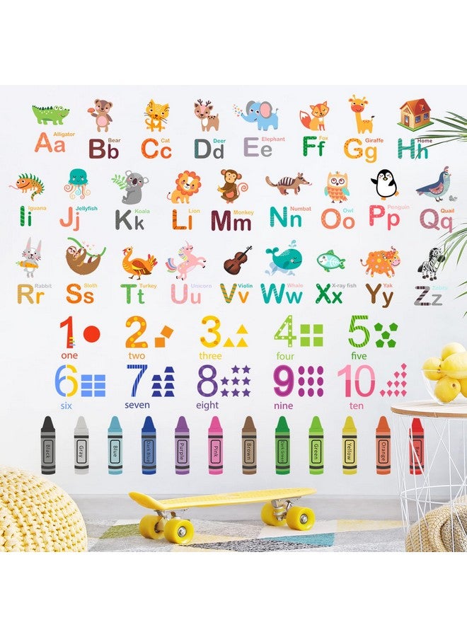 LiveGallery Removable 3D Cartoon Animals Words A-Z Wall Stickers Early Learing Letter 1-9 Wall Decals Peel and Stick Education Color Cognition Wall Decor for Nursery Little Girls Kids Bedroom Classroom - Image 4