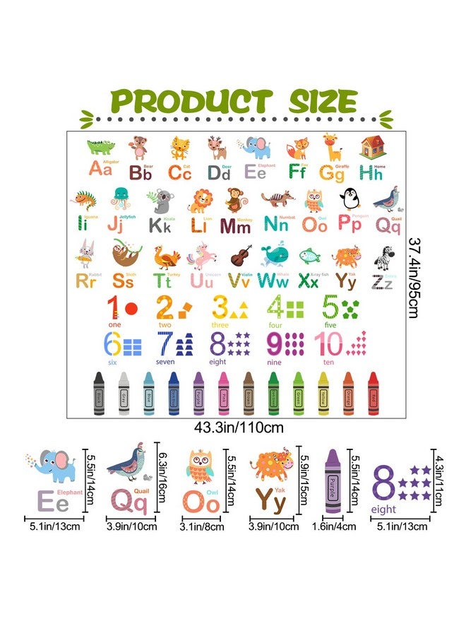 LiveGallery Removable 3D Cartoon Animals Words A-Z Wall Stickers Early Learing Letter 1-9 Wall Decals Peel and Stick Education Color Cognition Wall Decor for Nursery Little Girls Kids Bedroom Classroom - Image 2