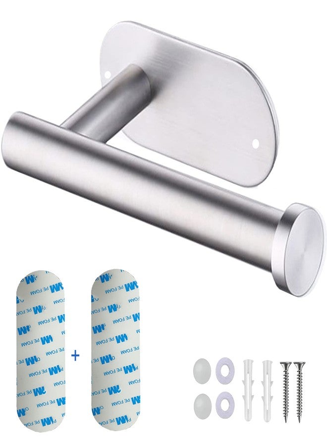 Calegency Toilet Paper Holder, Self-Adhesive or Drilling Optional SUS 304 Stainless Steel Wall Mounted Brushed Silver Toilet Tissue Holder for Bathroom, RV - Image 1