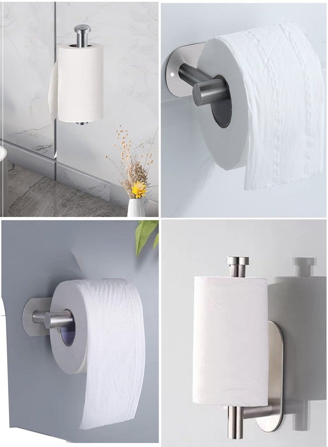 Calegency Toilet Paper Holder, Self-Adhesive or Drilling Optional SUS 304 Stainless Steel Wall Mounted Brushed Silver Toilet Tissue Holder for Bathroom, RV - Image 2