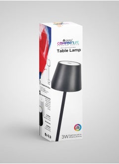 رافيد مصباح طاولة LED قابل لإعادة الشحن – 3 واط، ضوء أبيض دافئ 3000 كلفن، بخاصية التعتيم باللمس، شحن USB-C، بطارية 4000 مللي أمبير، مقاومة IP52 – أسود  - Image 3