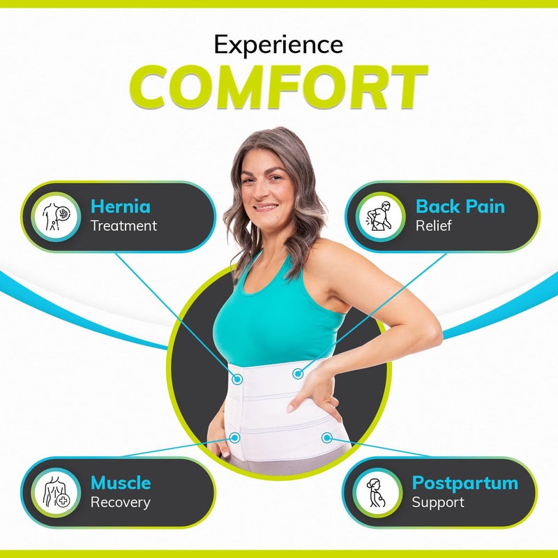 بريس أبيليتي قابلية الحجم بالإضافة إلى الحجم الموثق للبطن لاسترداد ما بعد الجراحة - حزام الفتق للعلاج لعلاج اللاعب بالعلاج ما بعد الولادة المتراكبة ، فرقة دعم البطن المستقيمة للرجال والنساء (3XL 9 "") - Image 4