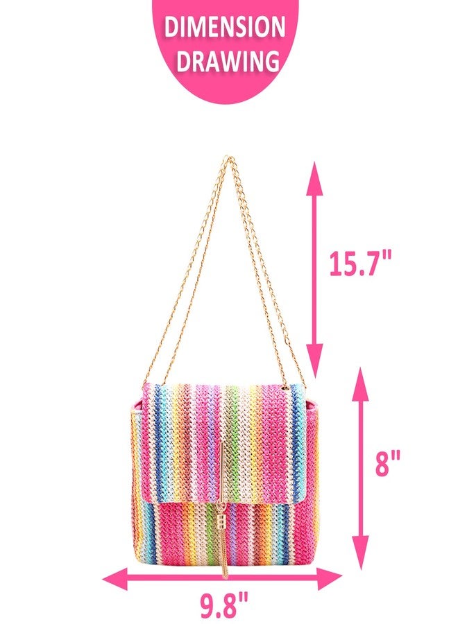 QTKJ Straw Crossbody Handbag, Soft Underarm Shoulder Bag for Women - Large Capacity, Suitable for Vacation Travel Daily (Color) - Image 4
