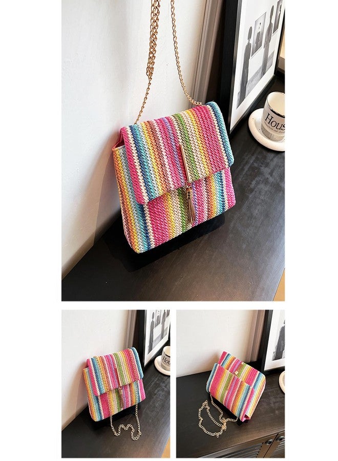 QTKJ Straw Crossbody Handbag, Soft Underarm Shoulder Bag for Women - Large Capacity, Suitable for Vacation Travel Daily (Color) - Image 5