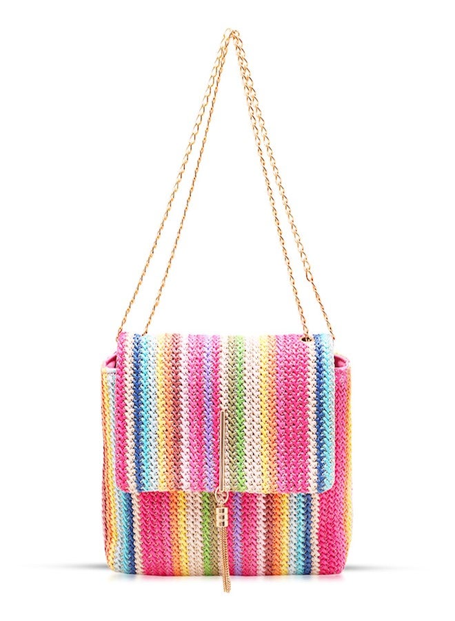 QTKJ Straw Crossbody Handbag, Soft Underarm Shoulder Bag for Women - Large Capacity, Suitable for Vacation Travel Daily (Color) - Image 1