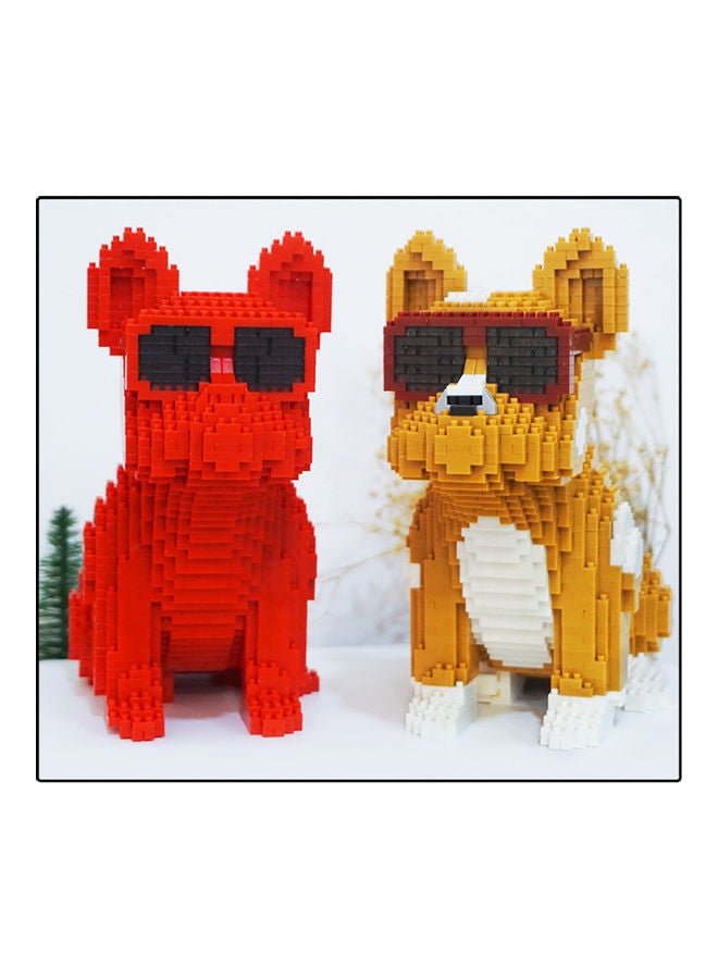 Kids Red Bulldog Stacking Block Toy with 1645 Pieces, Measures 9 x 20 x 18cm - Image 4