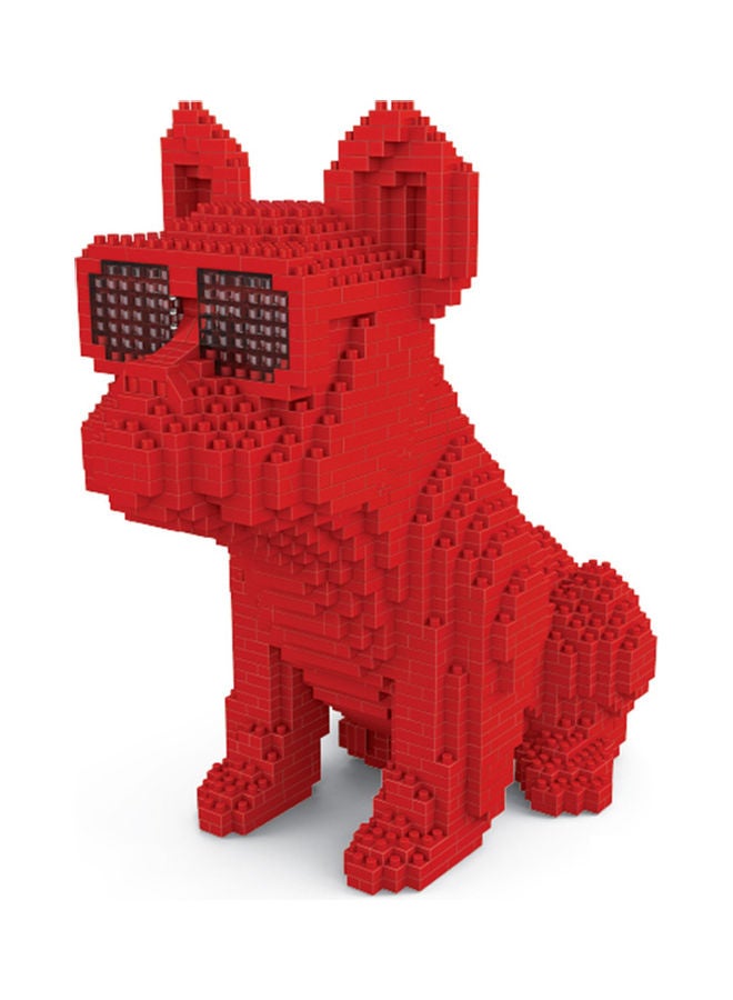 Kids Red Bulldog Stacking Block Toy with 1645 Pieces, Measures 9 x 20 x 18cm - Image 1