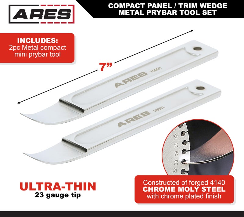 ARES 10123 – 2-Piece Automotive Trim Tool Kit – Ultra-Thin Prybar Ends Offer Superior Strength Without Damaging Material – Removes Trim, Molding, Fasteners, Panels, and More - Image 2
