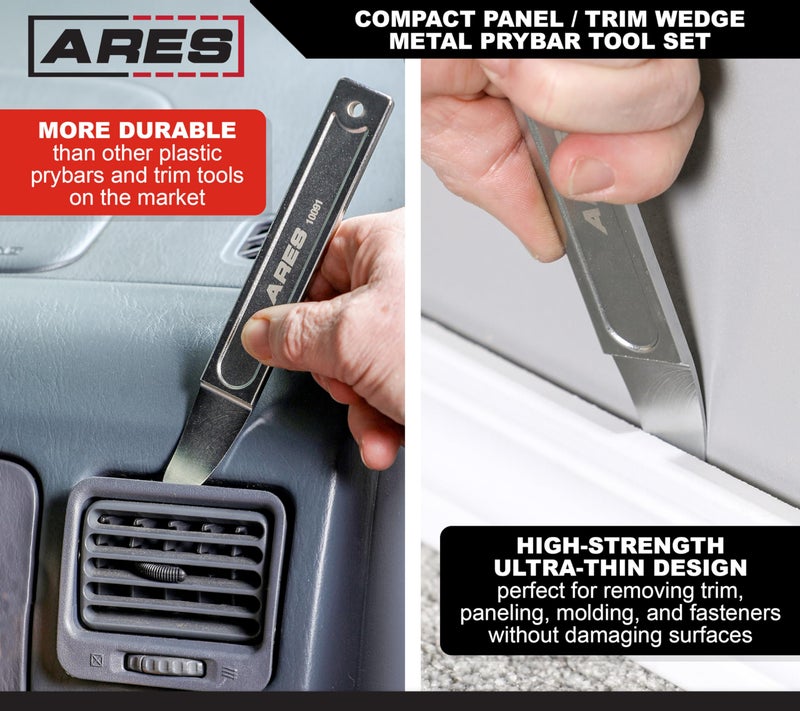 ARES 10123 – 2-Piece Automotive Trim Tool Kit – Ultra-Thin Prybar Ends Offer Superior Strength Without Damaging Material – Removes Trim, Molding, Fasteners, Panels, and More - Image 3
