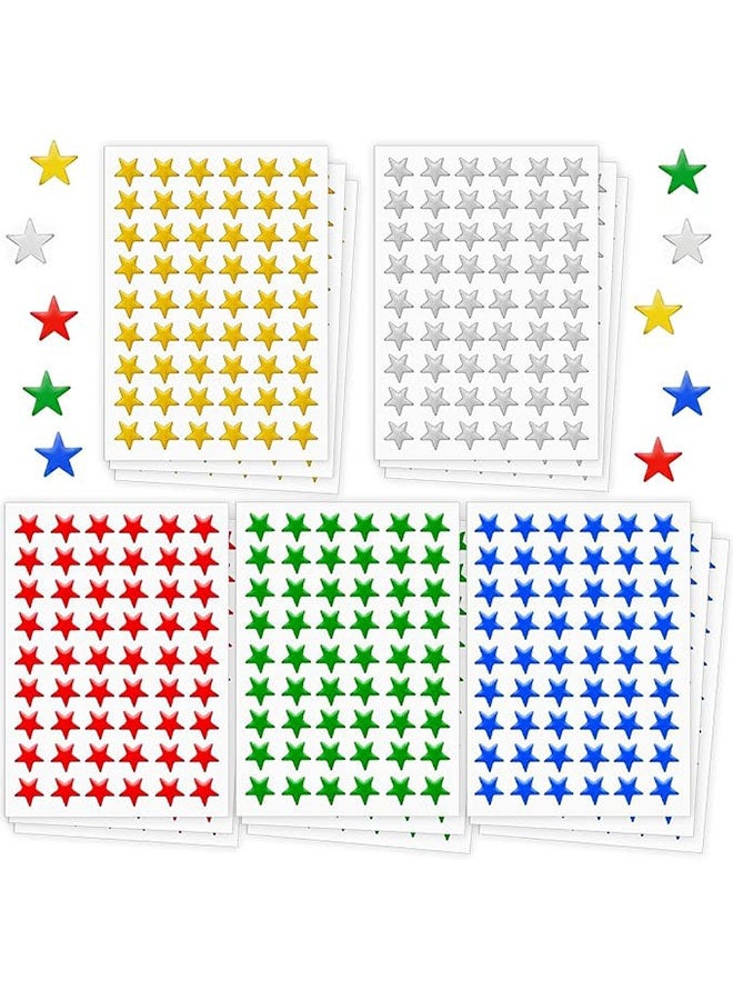 Happy D Colorful star stickers for rewarding children, suitable for students and teachers, 2,700 colorful star stickers, 50 sheets of self-adhesive mini stickers - Image 1
