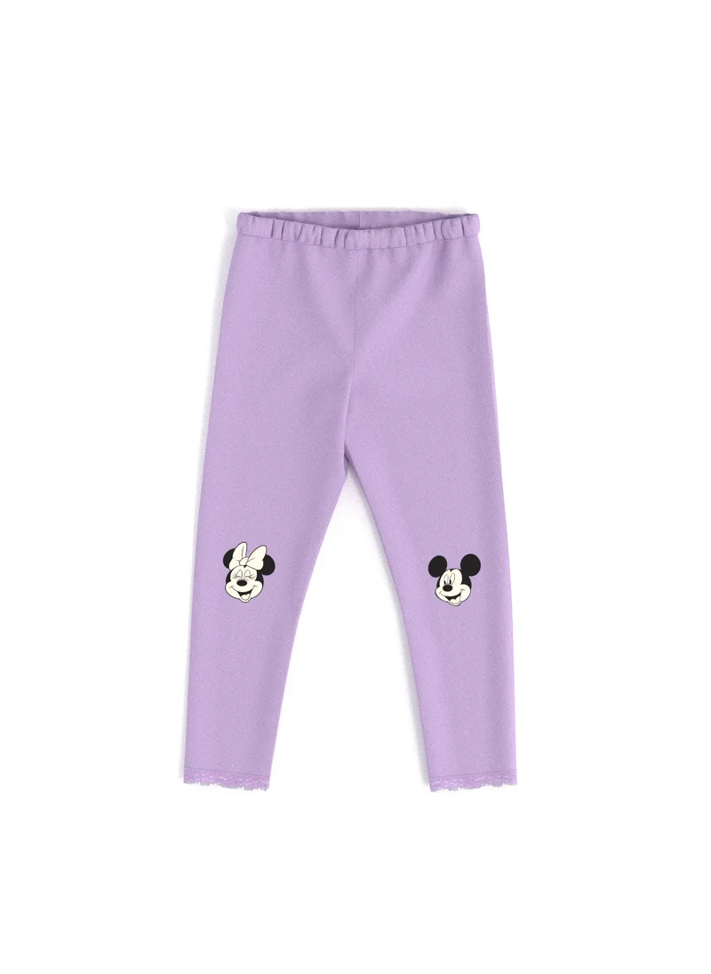 Nautinati Girls’ Graphic Print Leggings | Lace at Bottom Hem | Disney Print | 3-24 Months