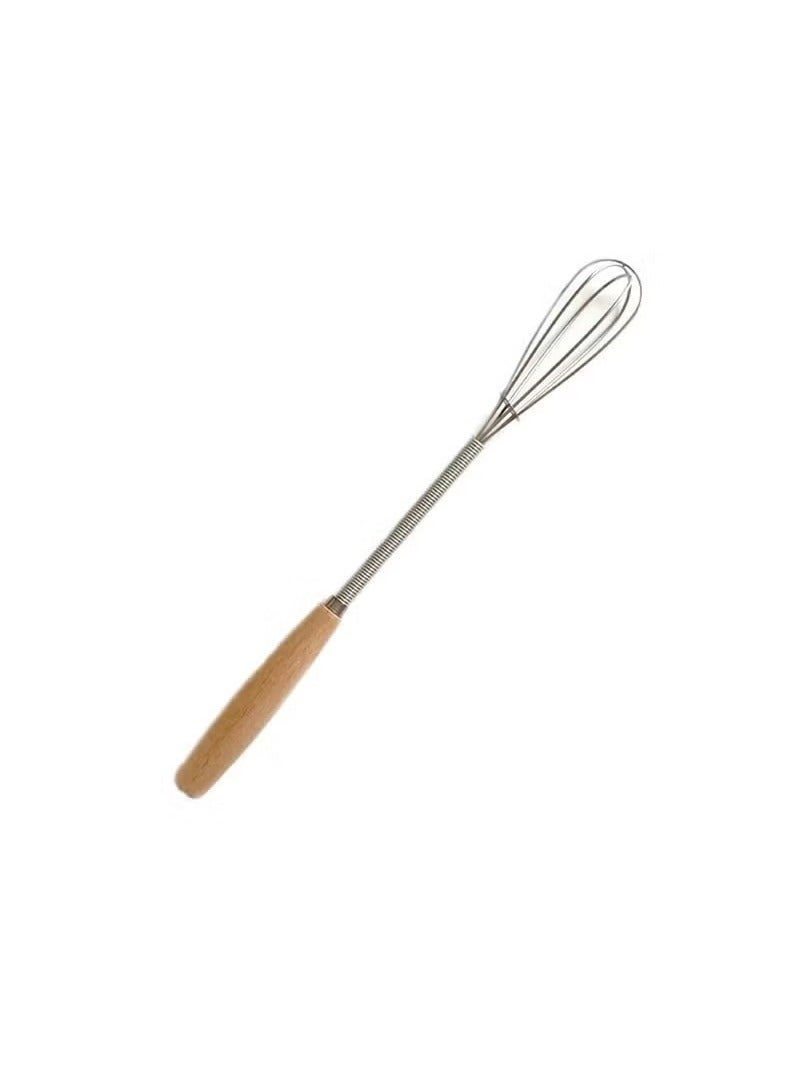 Stainless Steel Wire Egg Beater with Wooden Handle for Mixing Ingredients and Mixing Sauces 19cm - Image 1
