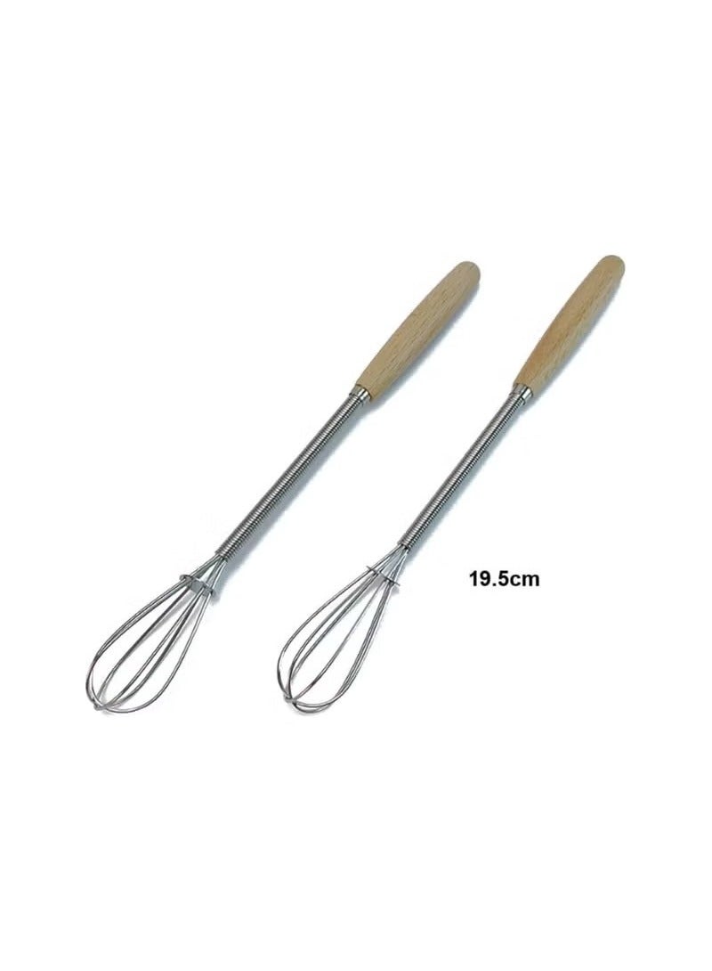 Stainless Steel Wire Egg Beater with Wooden Handle for Mixing Ingredients and Mixing Sauces 19cm - Image 4
