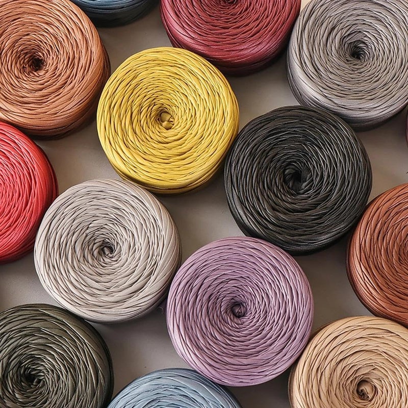FOPUGT T-Shirt Yarn 200g (98 Yds) - Soft Single-Side Faux Leather Tshirt Yarn for Crocheting Bags, Rugs, Baskets, Coasters, Home Decor (Onyx Black) - Image 3
