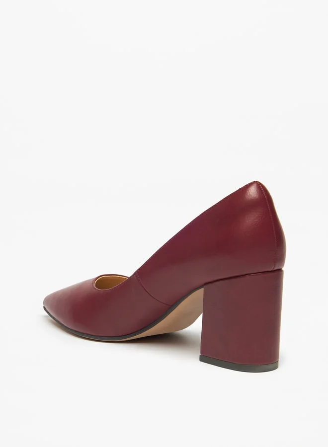 سيليست Women's Solid Slip-On Shoes with Block Heels