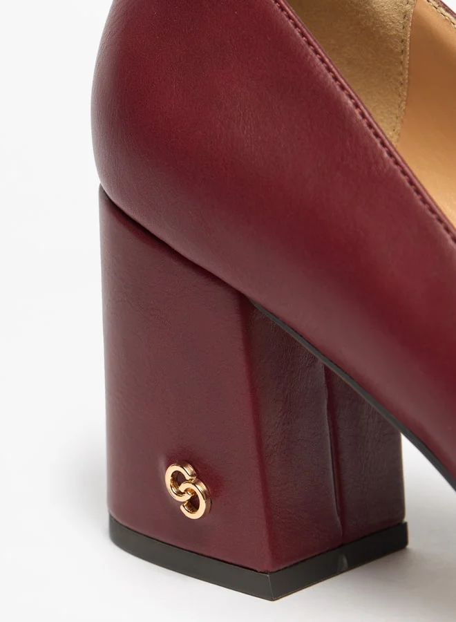 سيليست Women's Solid Slip-On Shoes with Block Heels