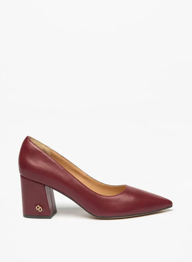 سيليست Women's Solid Slip-On Shoes with Block Heels