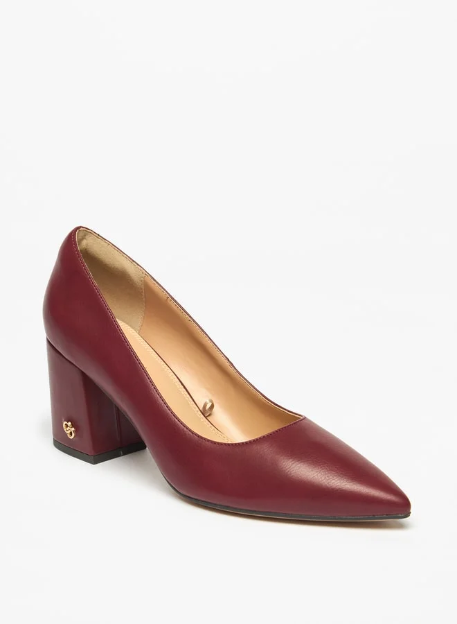 سيليست Women's Solid Slip-On Shoes with Block Heels