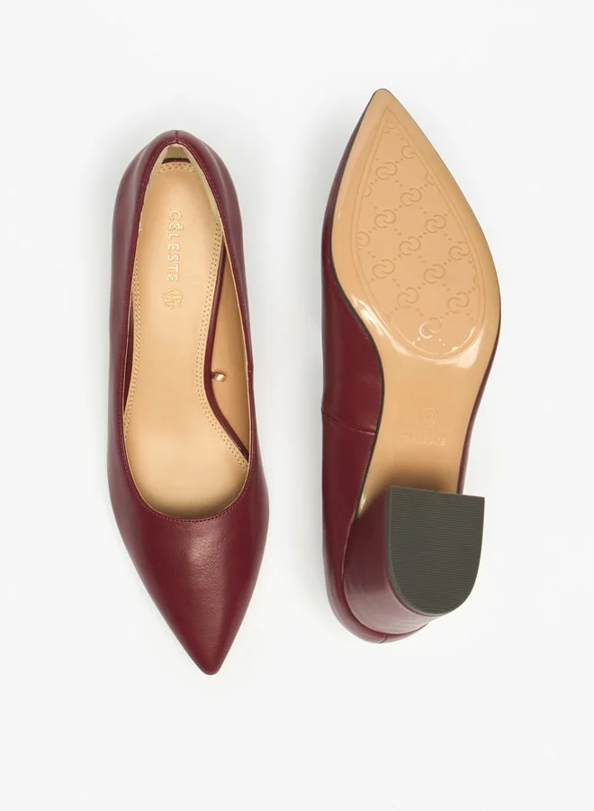 سيليست Women's Solid Slip-On Shoes with Block Heels
