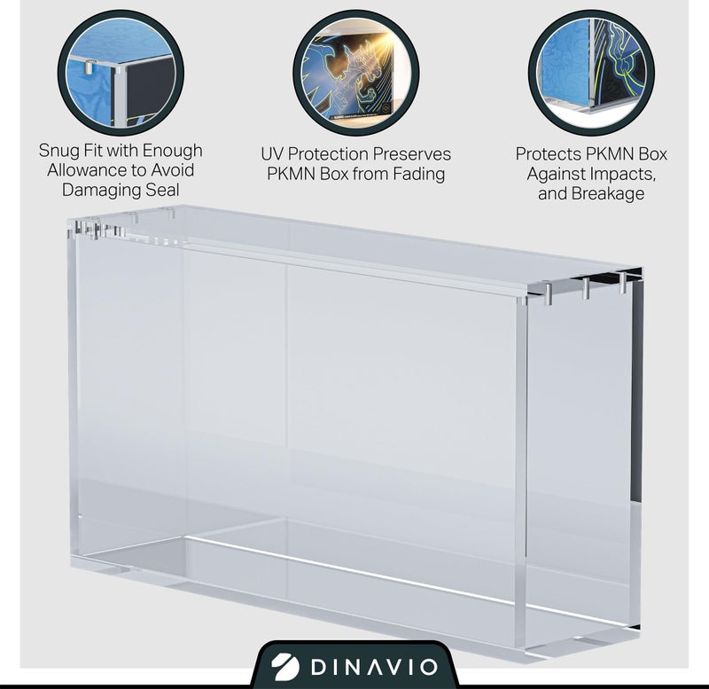 Dinavio Crafthouse Acrylic Display Case for Mega CHARZRD X ex Ultra-Premium Collection UPC and 151 UPC - Magnetic Lid 8+5mm Acrylic with N52 Magnets - Compatible with Mega Charzrd X ex UPC and 151 UPC - Image 4