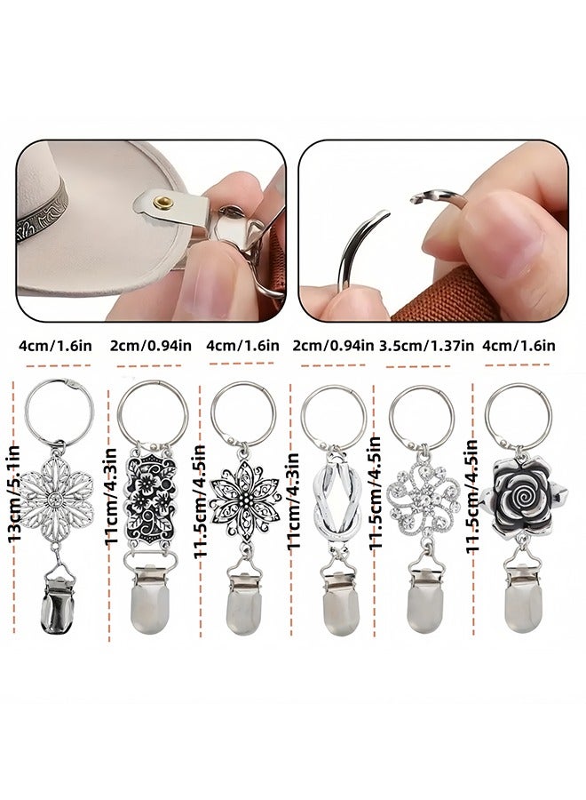 6Pcs Vintage Hat Clips, Metal Hat Clip for Travel on Bag Hat Holder for Bag Cap Clips for Hats for Men Women Luggage Outdoor Travel Accessory - Image 2