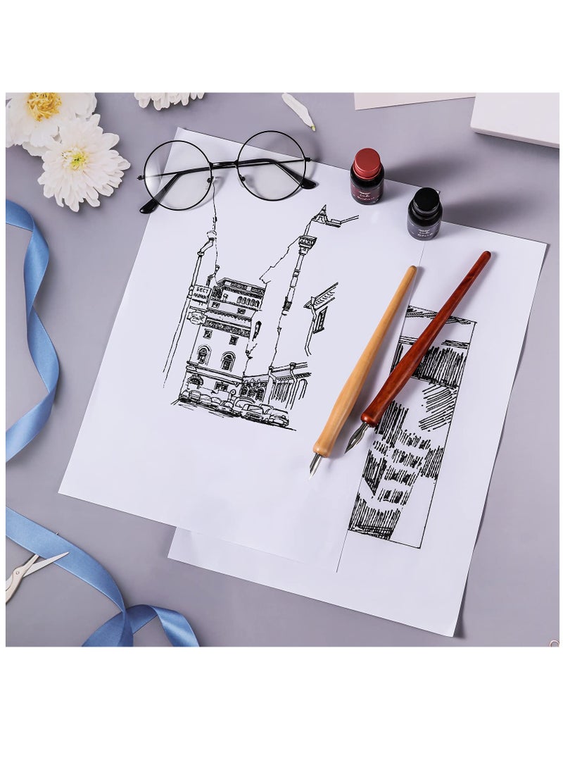 Excefore 14 Pieces Dip Pen Nibs Holders with Comic Pen Nib Set Calligraphy Wooden Drawing Pen Holder with Stainless Steel Pen Nib for Writing Painting Signing Present  - Image 5