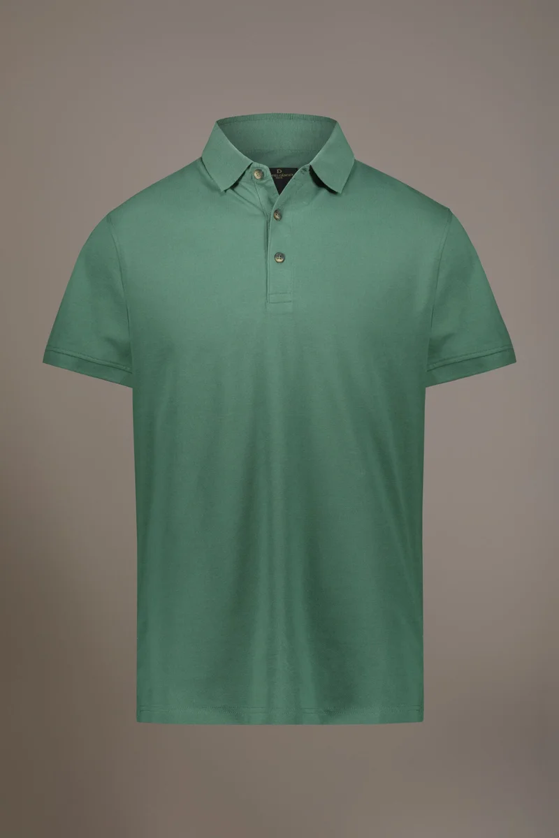 Doppelganger Green Short sleeve polo 100% cotton piquet - Grass Green for Men | Best Price UAE
