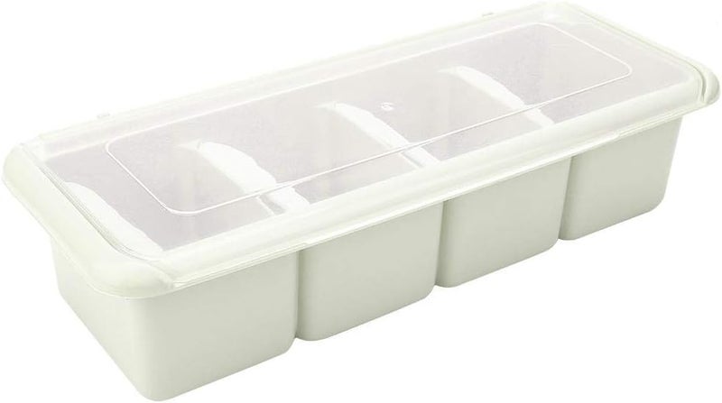 woobles Seasoning Rack Spice, with Spoon Container Condiment Jars, Kitchen Non-Toxic Durable 4 Compartments for All Kinds of Condiments Sugar, Salt, Jams(green)-Green - Image 2
