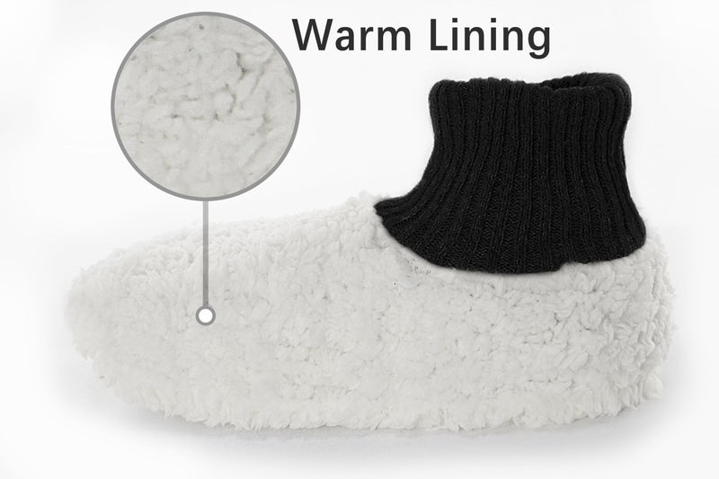 BenSorts Slipper Socks for Men Comfy Cozy Thick House Indoor Boot Sock with Grippers Shoes with Anti-Skid Bottom Soles Black Size 10 11 12 13 - Image 4